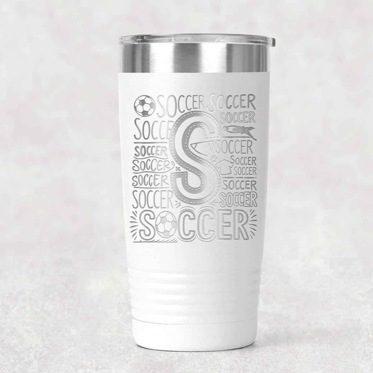 Soccer Tumbler 20 oz with Insulation, Sports Gift for Soccer Enthusiasts, Athletes, Soccer Mom Gift, Team Gift Idea, Soccer Accessories