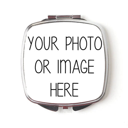 Custom Compact Mirror - Custom Photo Purse Mirror - Custom Logo Gift