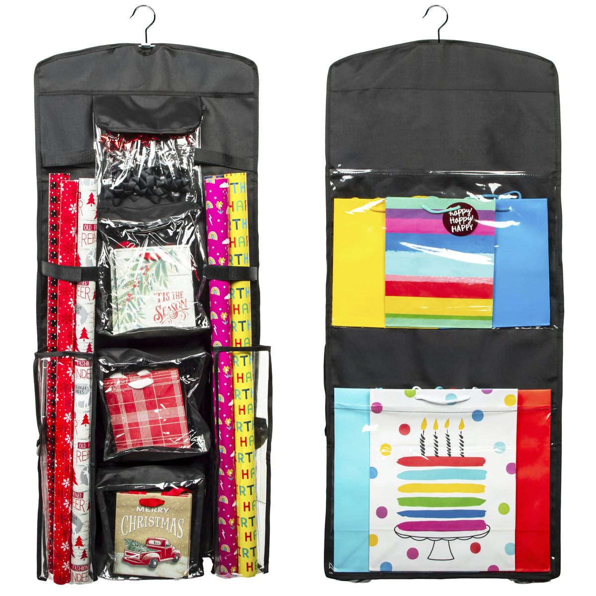 Gift Wrap Storage Organizer Wrapping Paper Holder Christmas Gift Bag Hanging Container - Joyful Moose