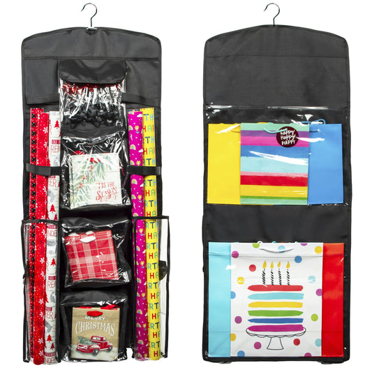Gift Wrap Storage Organizer Wrapping Paper Holder Christmas Gift Bag Hanging Container - Joyful Moose