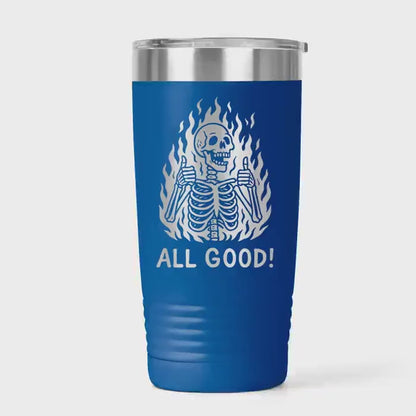 Insulated Travel Mug – Double Wall Tumbler with Funny Skeleton Gift, Spill Proof