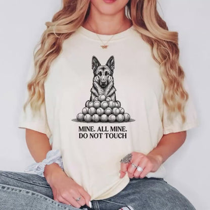 german shepherd shirt, Mine All Mine Tennis Ball Obsessed Tee XS