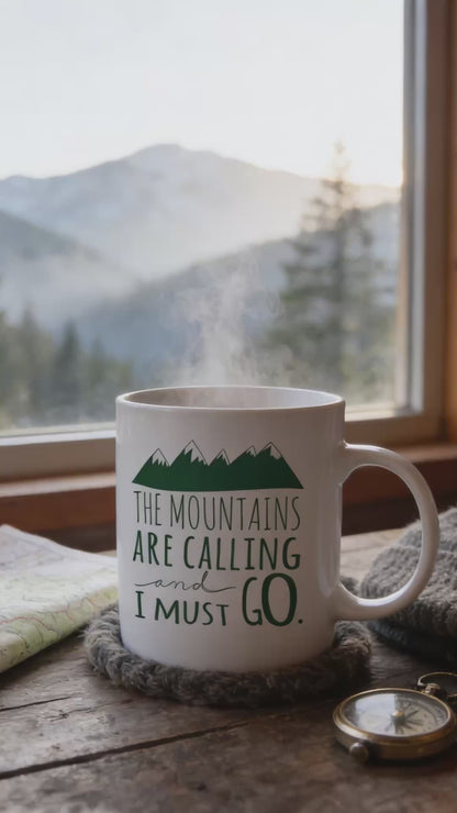 Mountain Coffee Mug – Ceramic Rocky Mountain Mug | Dishwasher Safe, Camping Gift