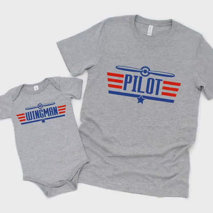 Pilot Wingman Shirts – Matching Family Shirts | Father Son Aviation Tees