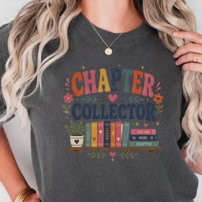 Book Lover Shirt, Chapter Collector Tee - Comfort Colors Berry XL