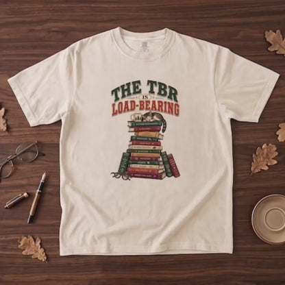 TBR Graphic Tee, Comfort Colors Cat On Books, Book Lover Gift Now