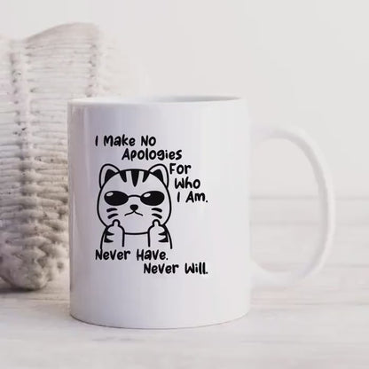 Funny Cat Coffee Mug – Ceramic 11 oz Microwave Safe Sassy Quote Mug