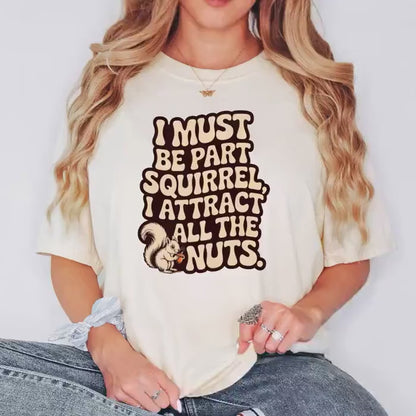 Comfort Colors Tee - Funny Squirrel Shirt With Cute Illustration | Relaxed Fit Casual Women T-Shirt