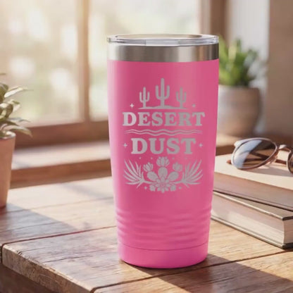 Cactus Tumbler, 20oz Insulated Stainless Steel, Desert Sunset Art