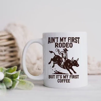 Cowboy Coffee Mug - Funny Western Ceramic Drinkware, Dishwasher Safe Gift