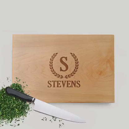 Personalized Maple Cutting Board - Engraved Wood Rustic Serving Board Gift