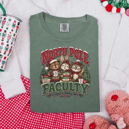 Teacher Christmas Shirt', North Pole Faculty Holiday Teacher Tees