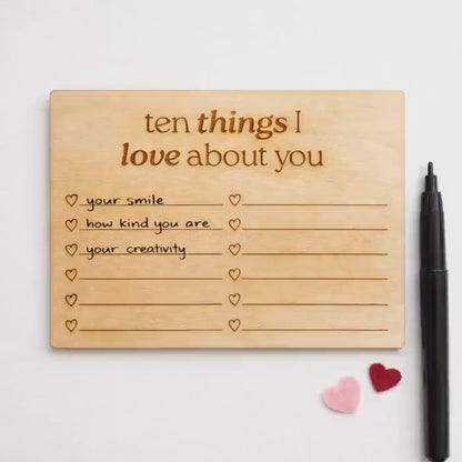Engraved Wooden Love Note - Laser Engraved Card | Personalized Keepsake Gift