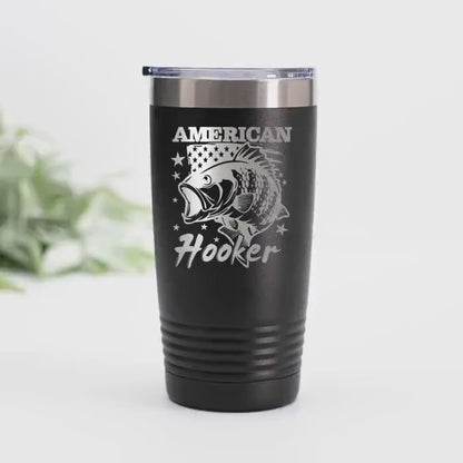 Funny Fishing Tumbler | Insulated Stainless Steel Coffee Mug With Spill Resistant Lid
