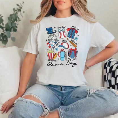Baseball Graphic Tee – Retro Women's Baseball Shirt With Cute Sports Design