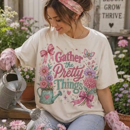 Coquette Garden Shirt Gather The Pretty Things Tee Comfort Colors