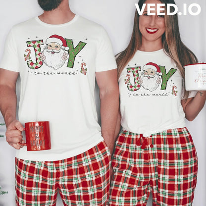 Merry Christmas Shirt, Joy to the World Santa Christmas Shirt, Christmas Family Shirt, Christmas tees