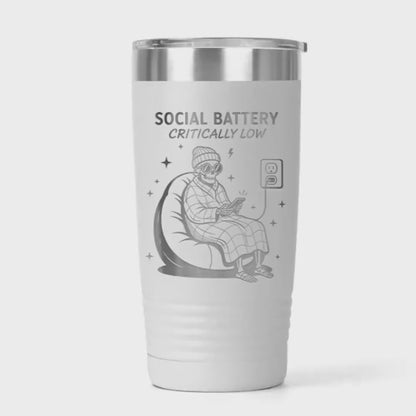 introvert tumbler', 20oz Social Battery Tumbler, Funny Gift Cozy!