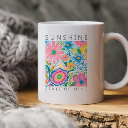 Botanical Ceramic Coffee Mug – Colorful Coffee Cup With Vibrant Floral Design