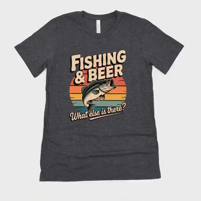 Fishing Beer T-Shirt - Bella Canvas Tee With Graphic Fishing Shirt Design