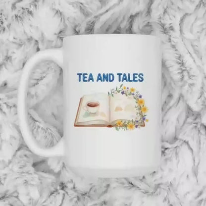 Tea and Tales Mug – Cozy Reader Mug | Book Lover Gift | Ceramic Tea Cup 11oz/15oz