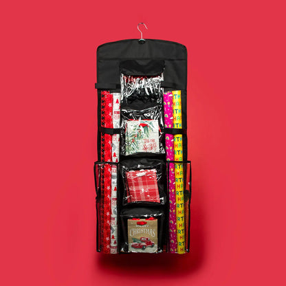 Gift Wrap Storage Organizer Wrapping Paper Holder Christmas Gift Bag Hanging Container - Joyful Moose