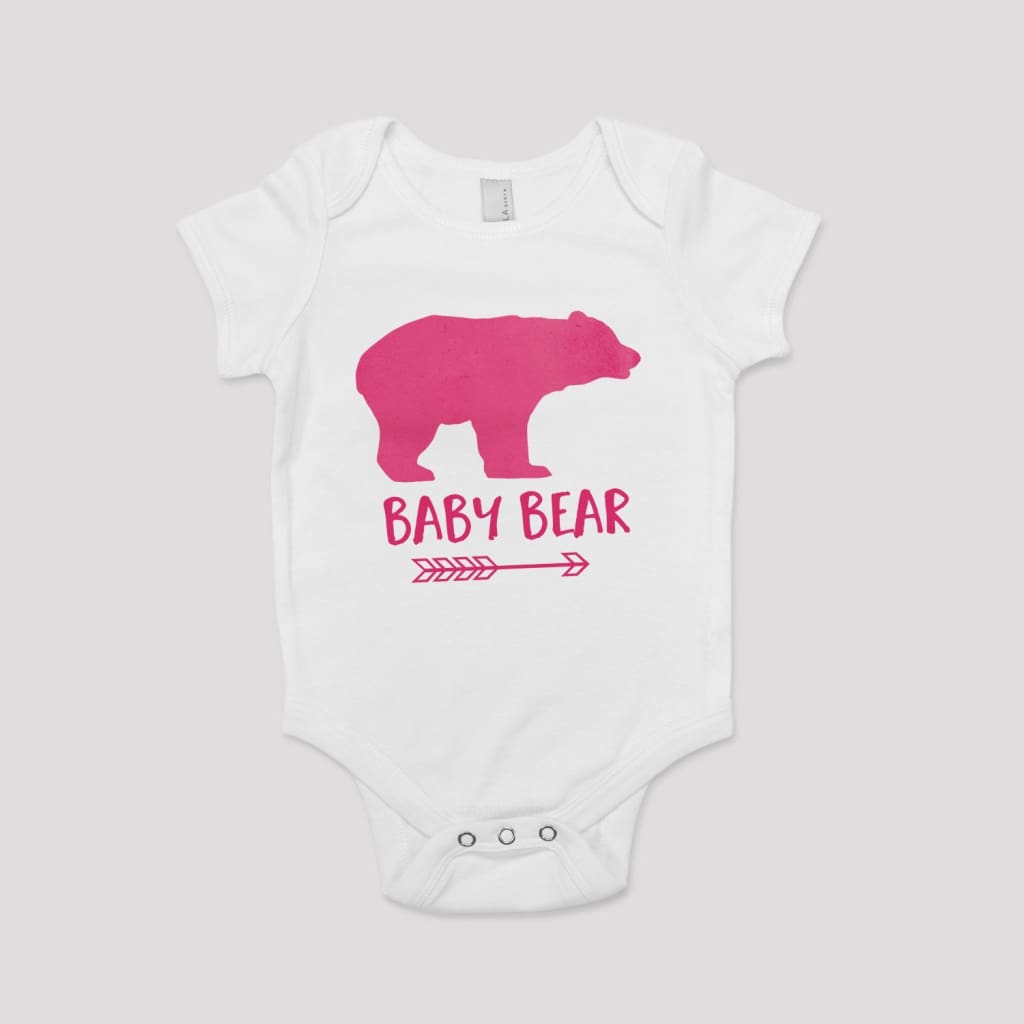 baby bear shirt - pink baby girl gift - one piece outfit