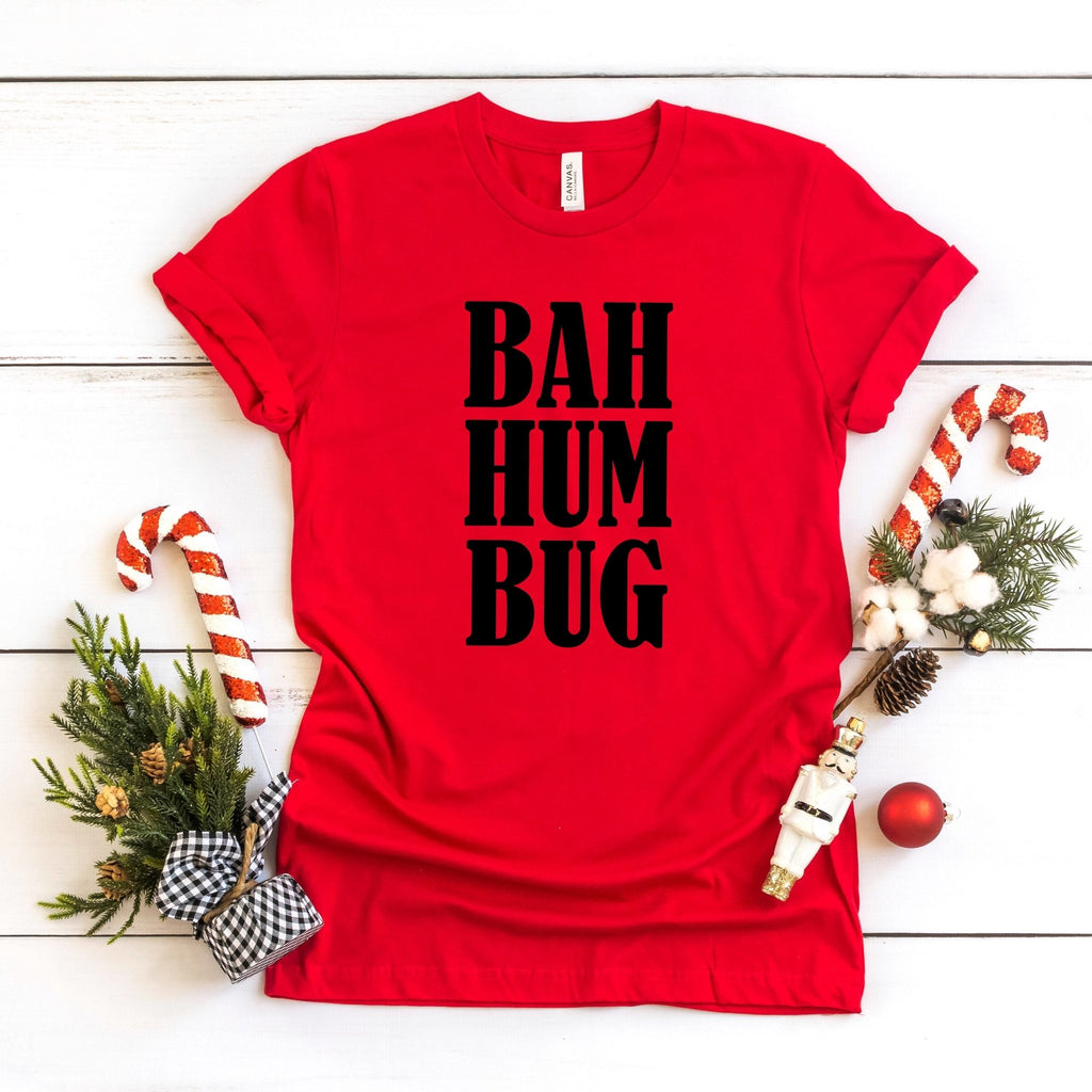 bah humbug Tshirt, Funny Christmas shirt, Bah Humbug Red Christmas tee, funny christmas shirts