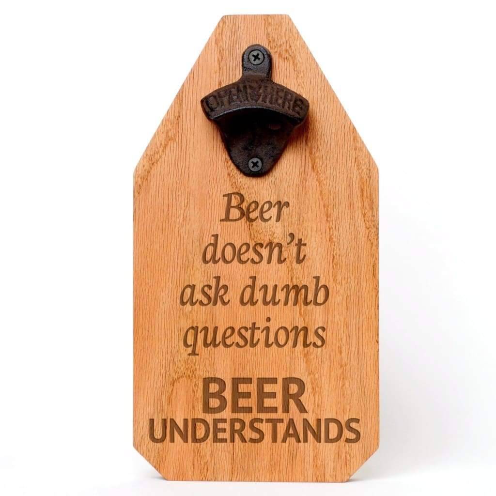 Beer Bottle Opener Wood Sign - Rustic Decor Beer Gift for Dad - Fathers Day
