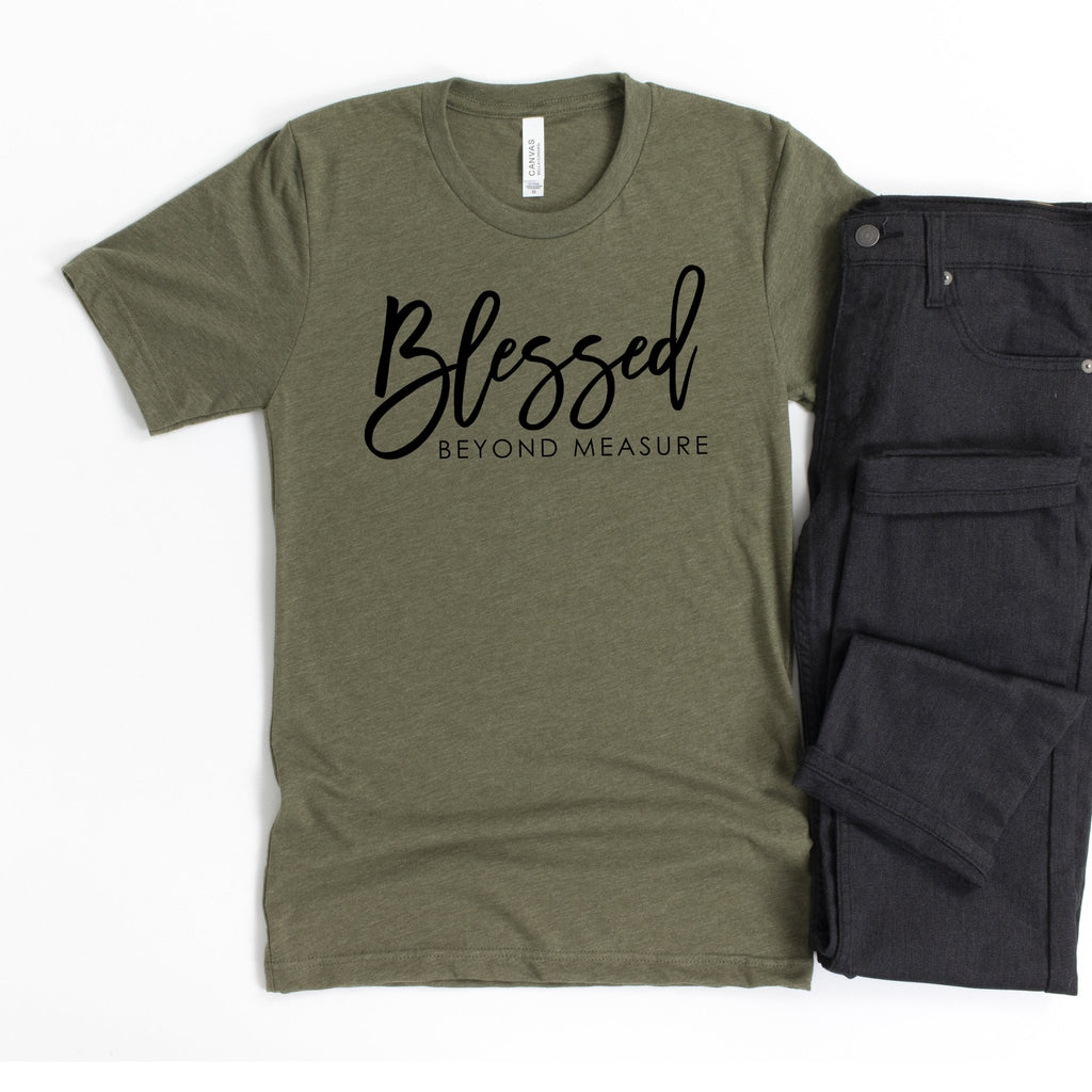 Blessed Beyond Measure Tee - christian shirt - Blessed womens shirt - mom life tee shirt