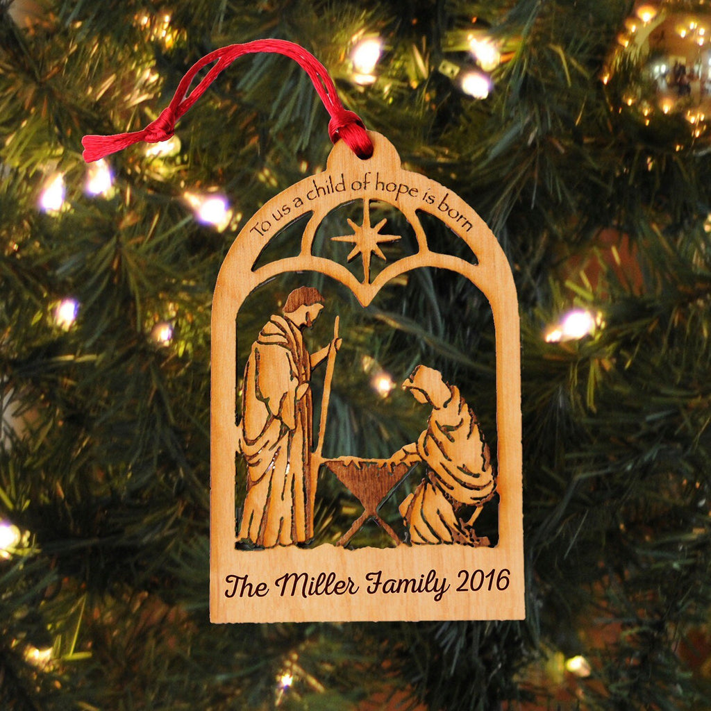 Christmas Ornament Nativity Scene - Personalized Christian Christmas Ornaments