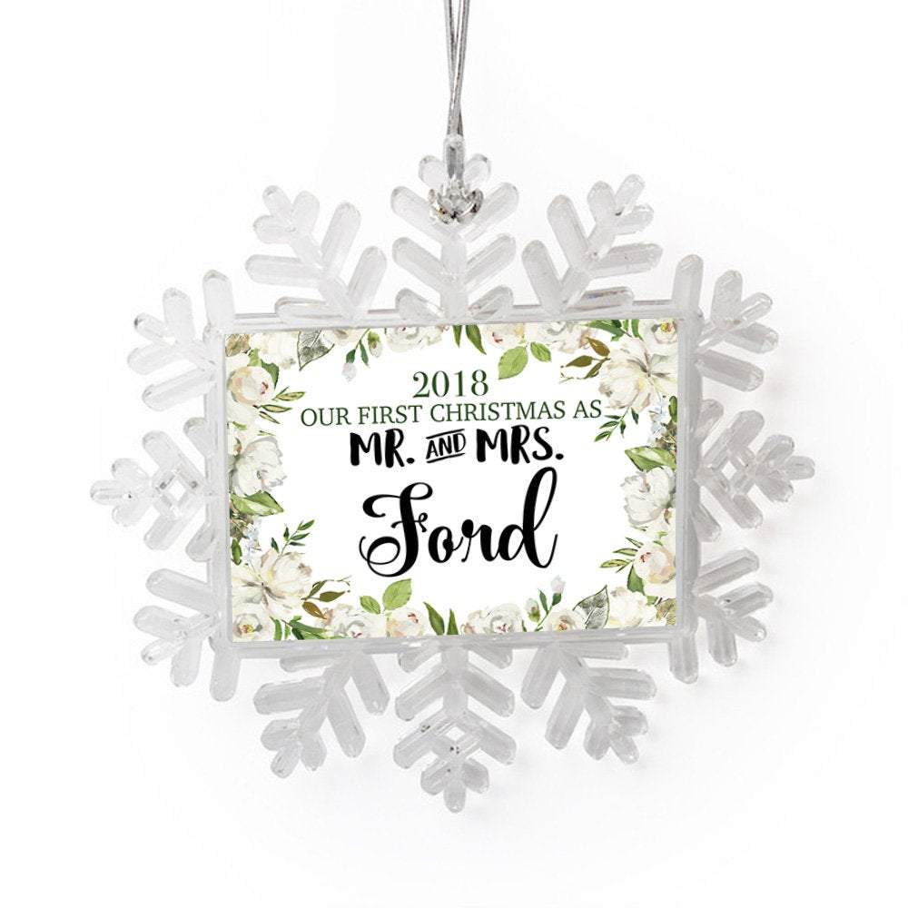 First married Christmas ornament - First Christmas as Mr. & Mrs.