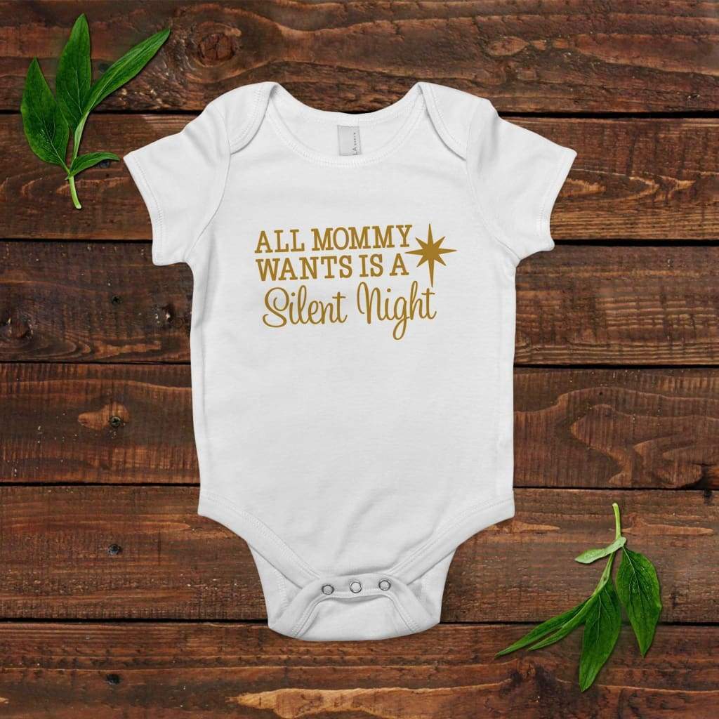 Funny Baby Shirt - Gold Christmas Baby Tshirt - Newborn Baby Gift