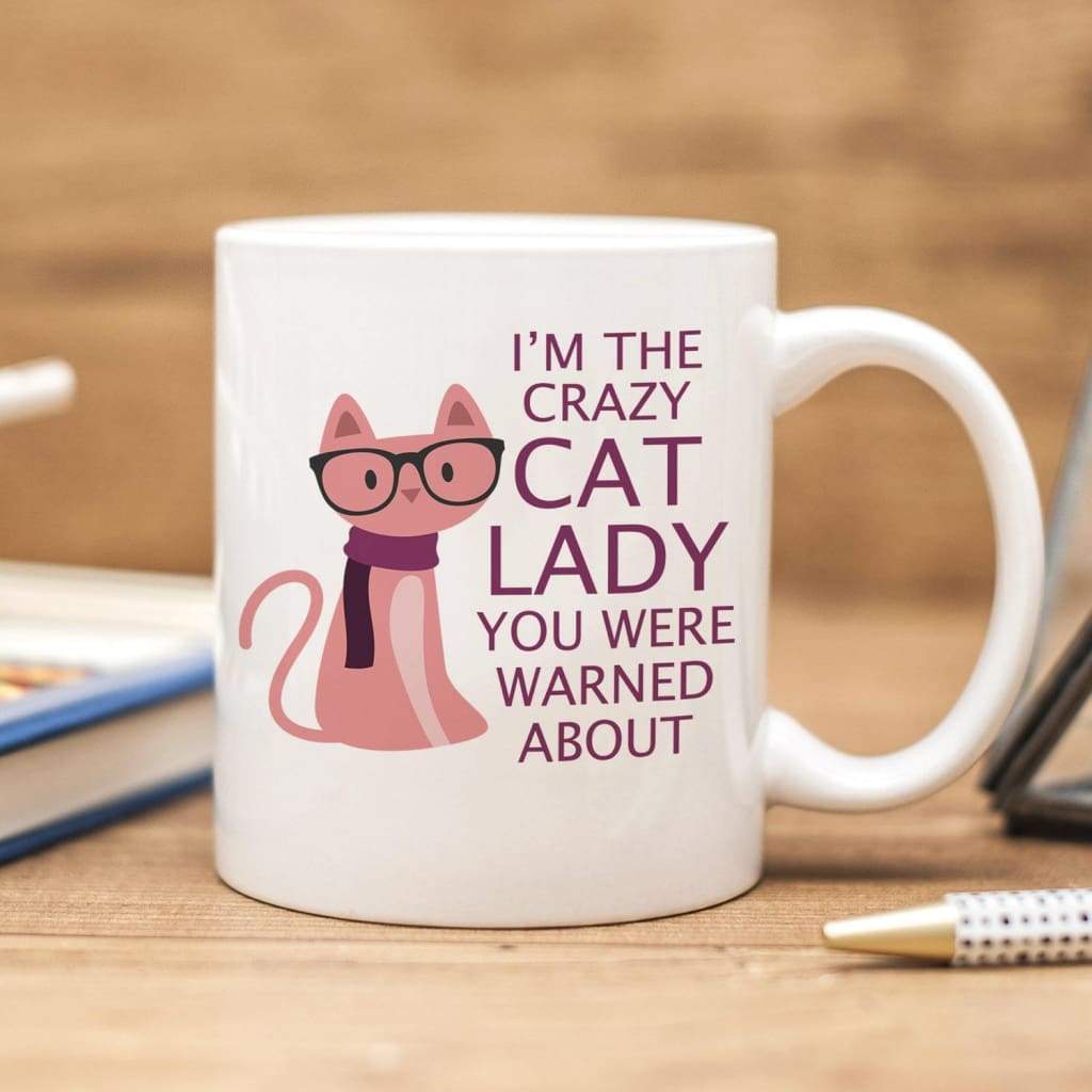 Funny Cat Mom Coffee Mug - Funny Cat Lady Gift - Funny Saying Coffee Mug Pink Cat Purple