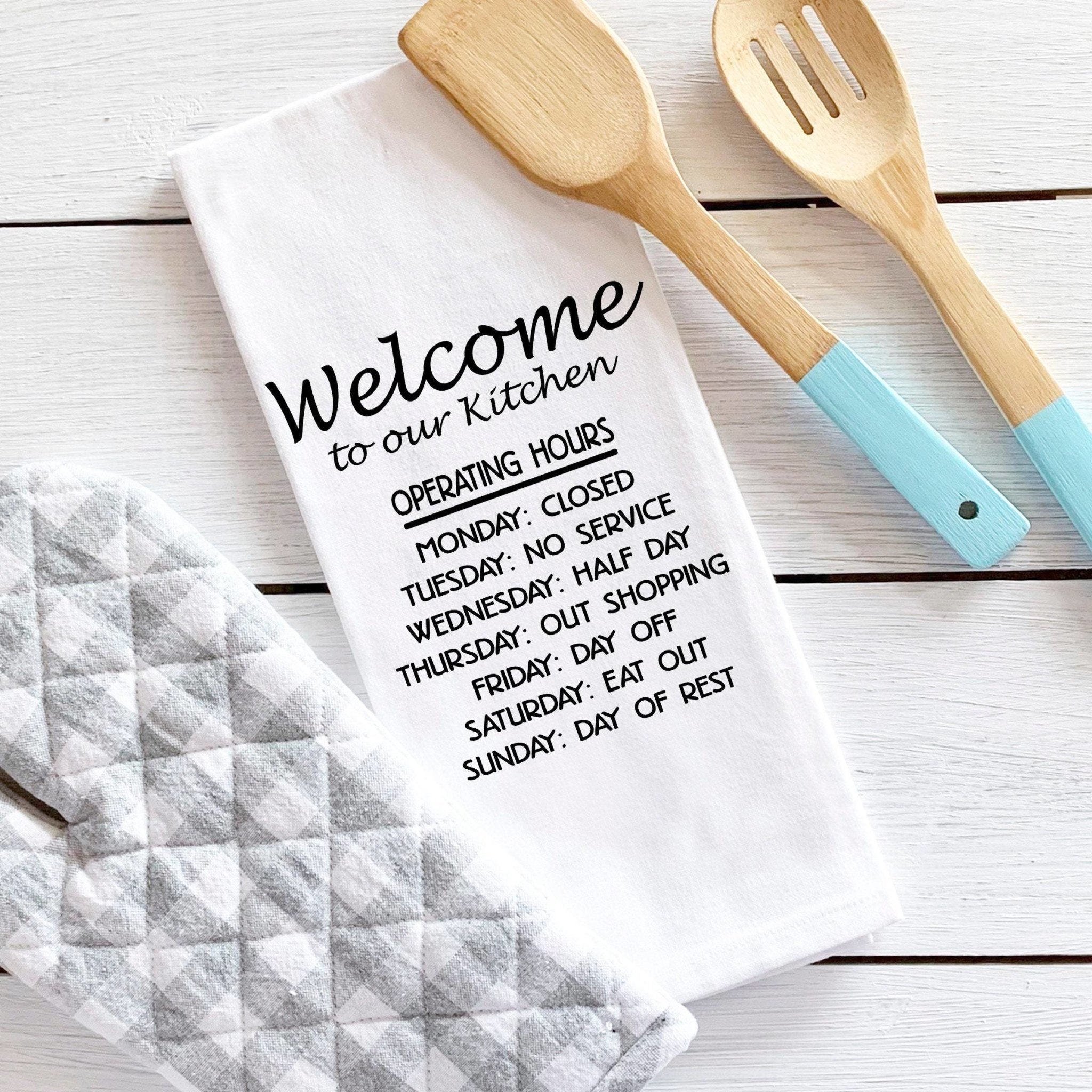 Funny Kitchen Towel Foodie Gift Cute Dish Towel Gift for Wedding Shower  Funny Hostess Gift Kitchen Decor Housewarming Gift 