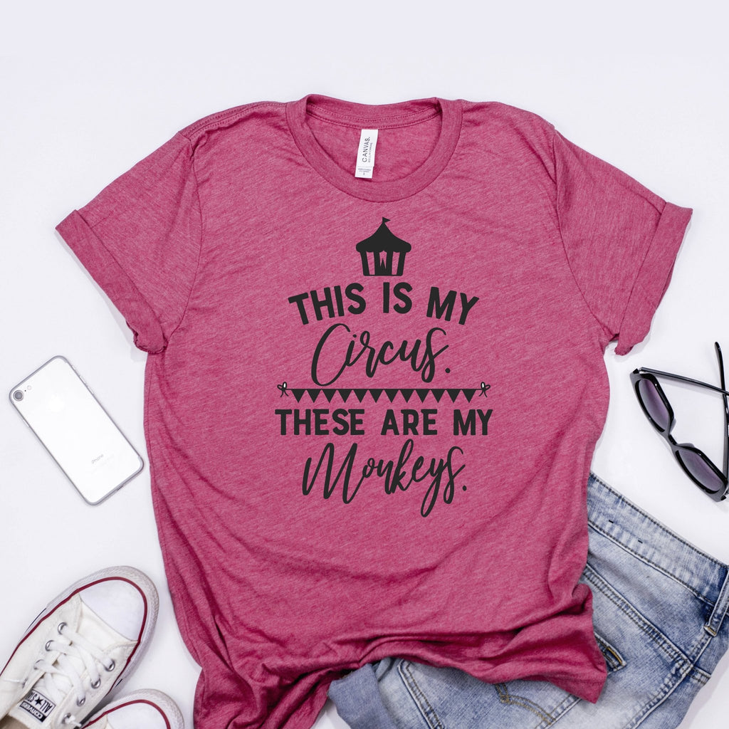 Funny Mom Shirt - Mom Life - This is my Circus, These are my Monkeys