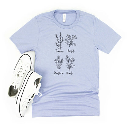 Garden Tee, Herb Tshirt, Gardening Tshirt, Plant Lover Gift, Botanical Shirt, Gift for Gardner