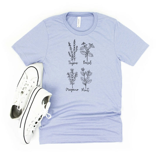 Garden Tee, Herb Tshirt, Gardening Tshirt, Plant Lover Gift, Botanical Shirt, Gift for Gardner