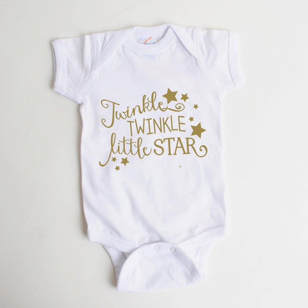 Gold Baby Bodysuit - Newborn Baby Gift - Twinkle Twinkle Little Star