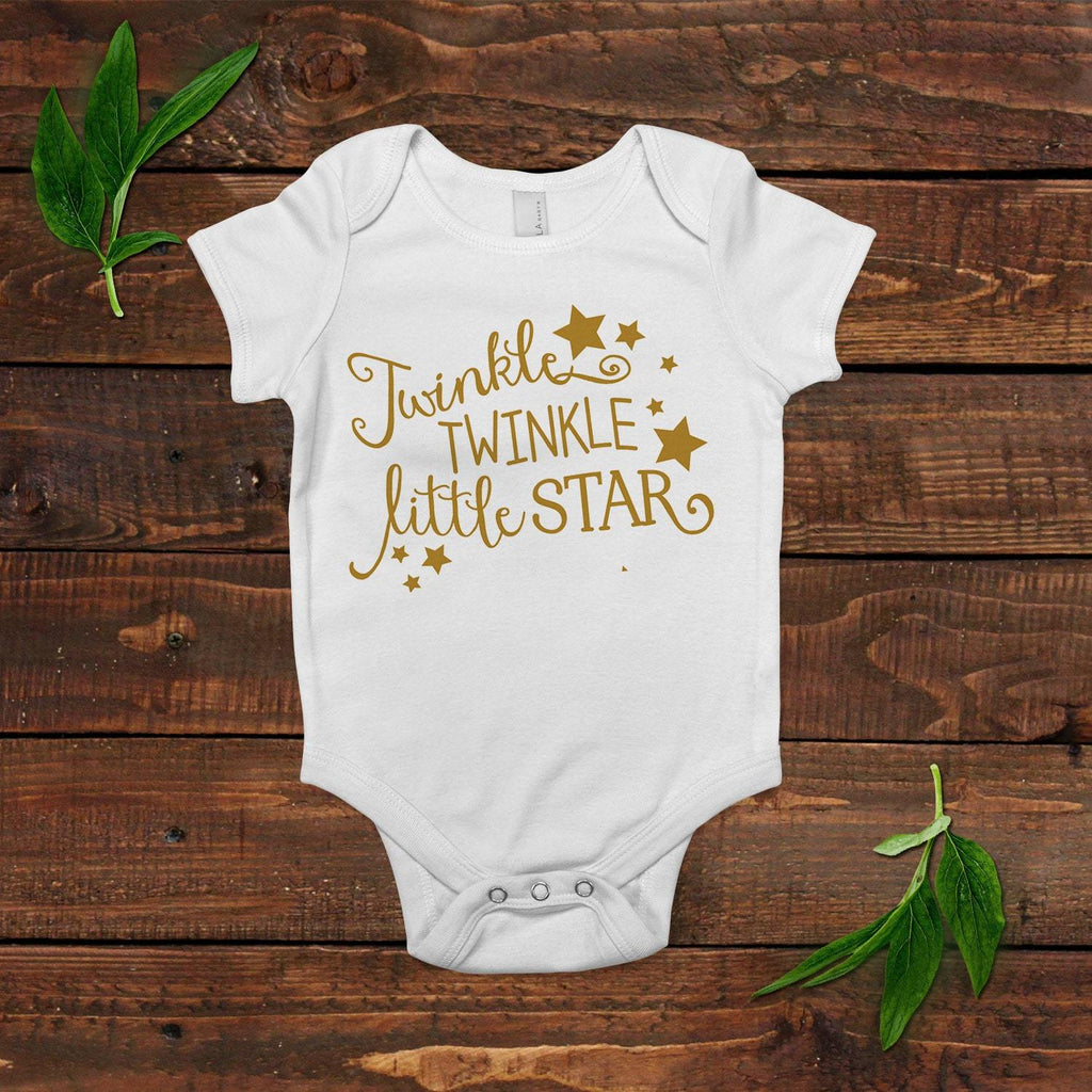 Gold Baby Bodysuit - Newborn Baby Gift - Twinkle Twinkle Little Star