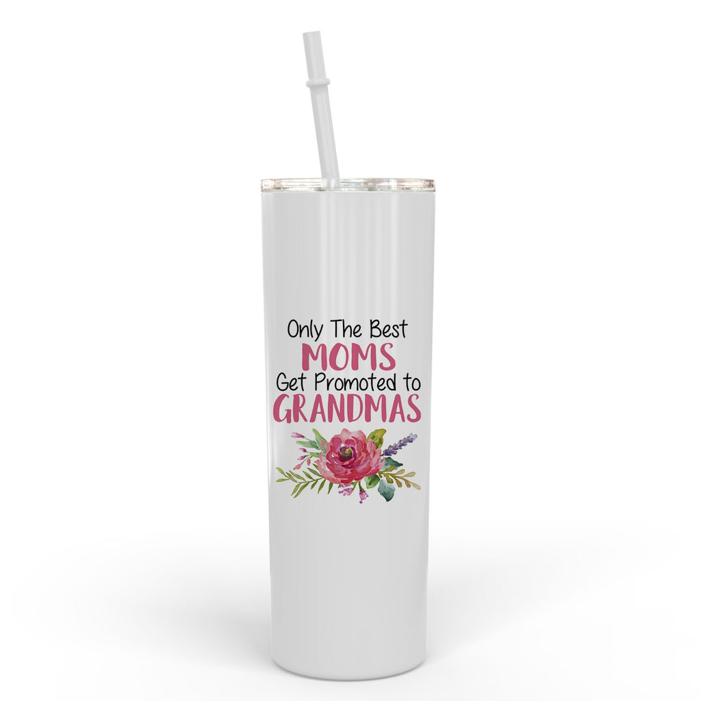grandma to be gift - Pregnancy Reveal Skinny Tumbler with Straw - New Grandmother Gift