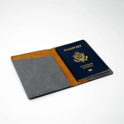 Passport Holder Personalized Engraved Passport Cover, Faux Leather Compass Passport Case, Gift for Traveler, Gift for men