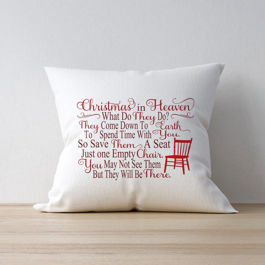 Memorial Pillow - Christmas in Heaven - Memorial Gift - Christmas In Loving Memory of