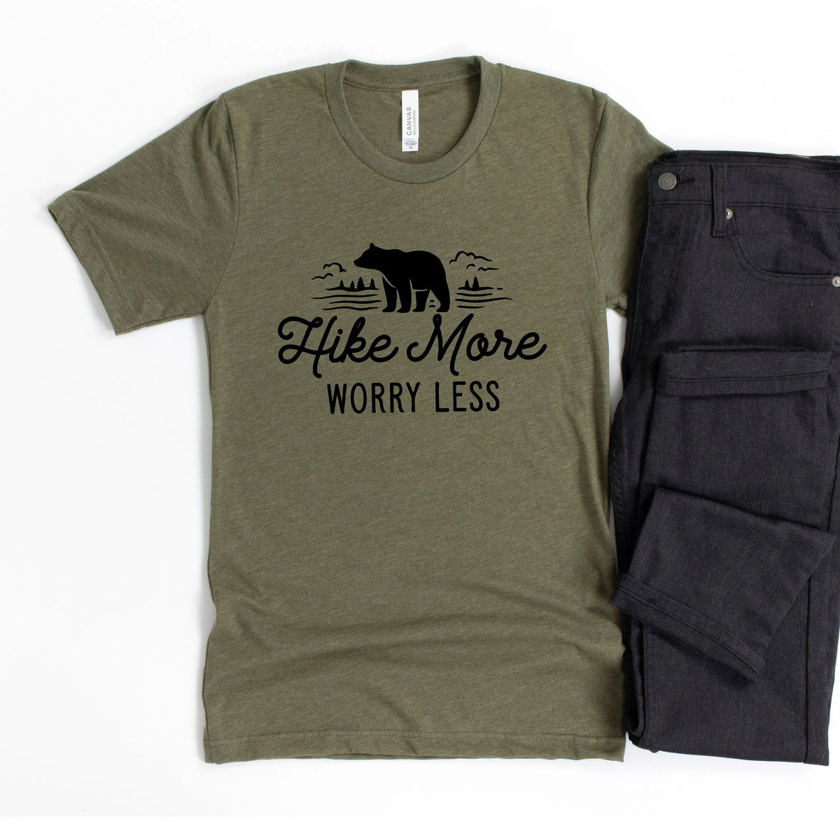 Hike More, Worry Less T-shirt, Hiking Gift, Adventure, Travel, Outdoors Shirt, Camping Tshirt
