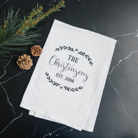 Personalized Wedding Gift, Custom Kitchen Towel, Personalized Flour Sack Towel, Anniversary Gift, Custom Wedding Present