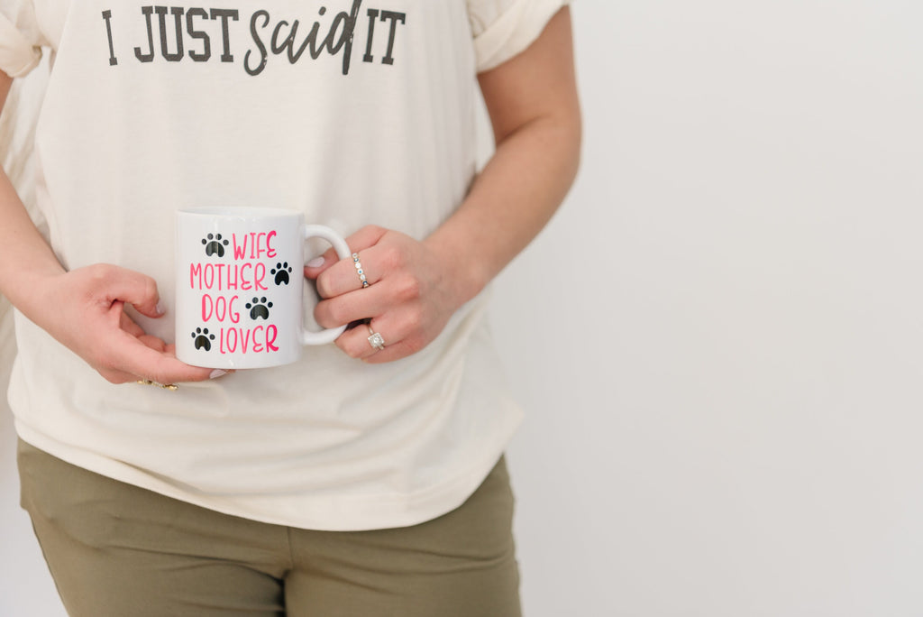 Wife Mother Dog Lover Coffee Mug - dog mom gifts - dog mom mug - dog mom cup