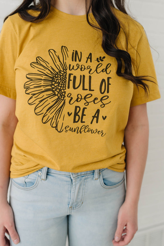 Sunflower Shirt, sunflower tee, flower shirt, sunflower gift for her, garden shirt, summer shirt