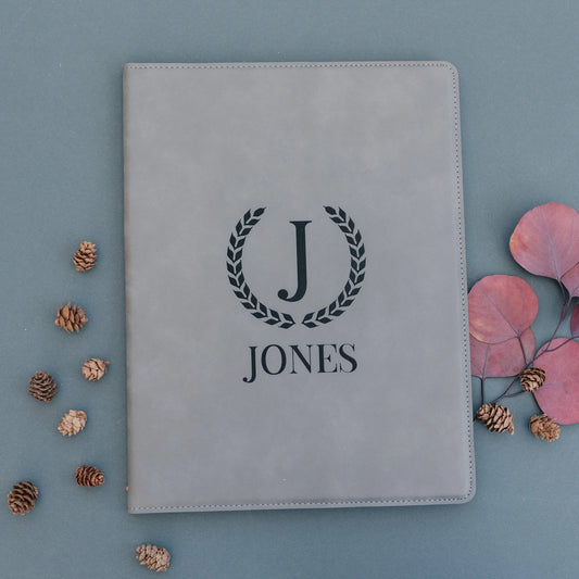 Monogram Legal Pad Holder - Laser Engraved Portfolio - Leather Notepad Folder - Gift for Graduate