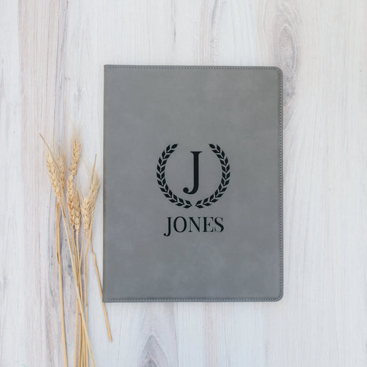 Monogram Legal Pad Holder - Laser Engraved Portfolio - Leather Notepad Folder - Gift for Graduate