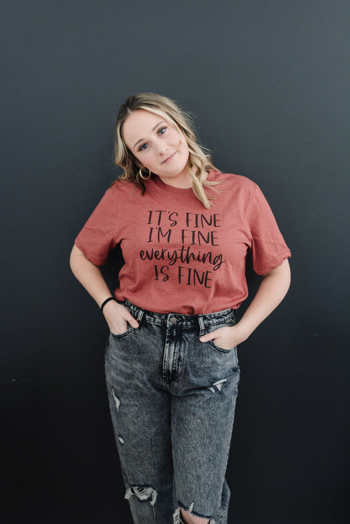 I'm fine everything is fine tshirt, everything is fine shirt, I'm fine shirt, Graphic Tee for Women, Funny Shirt, Gift for Her
